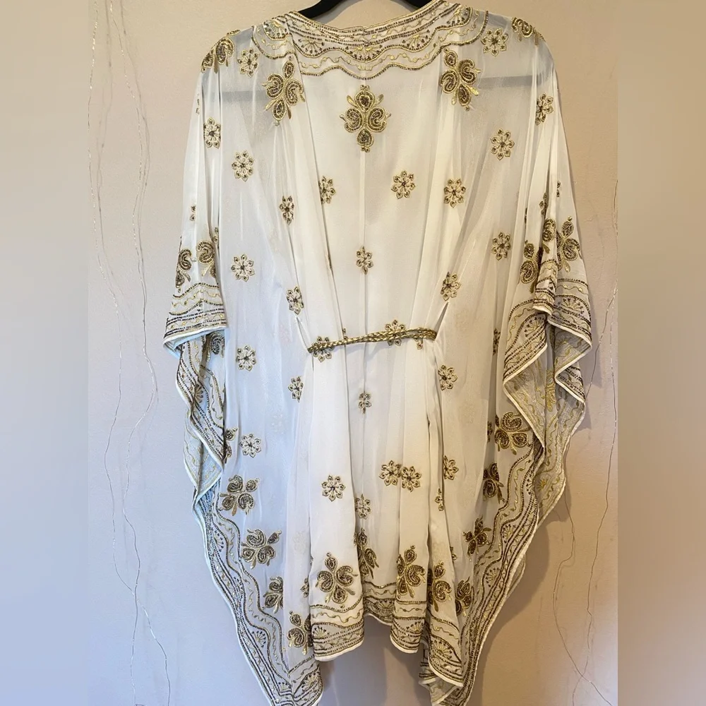 NWT $895 Alice and Olivia Marva Embellished Braid Belt Mini Kaftan - Picture 7 of 11